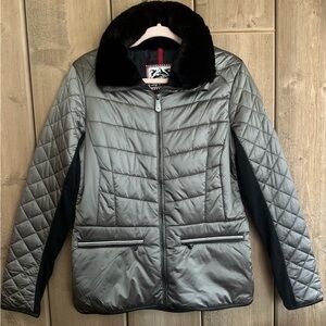 Alp N Rock Silver and Black Quilted Puffer Jacket